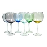 Block Crystal Kaleidoscope Balloon Wine Glasses, Set of 6
