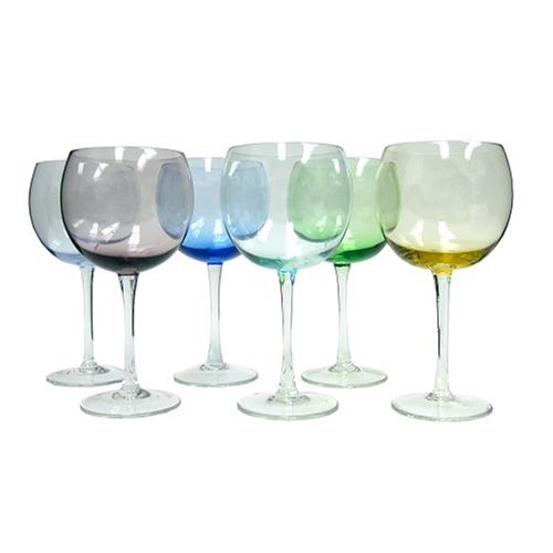 Block Crystal Kaleidoscope Balloon Wine Glasses, Set of 6