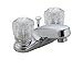 Delta 2522 Classic Double-Handle Centerset Lavatory Faucet with Clear Knob Handles and Metal Pop-Up, Chrome