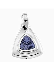 14K White Gold Trillion Cut Tanzanite Pendant -- LIFETIME WARRANTY