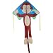 Large Easy Flyer Kite - Mikey Monkey (46" X 90") with 300 Ft 30lb Test Kite String and Winder