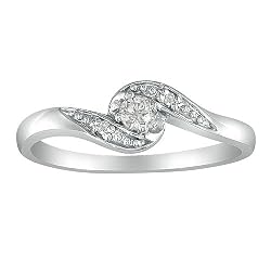 Bypass Diamond Promise Ring in 10K White Gold .07ct tw