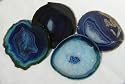 Blue Color Agate Slice Coaster Set of Four Agates