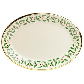 Lenox Holiday 13-Inch Gold-Banded Fine China Oval Platter by Lenox