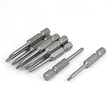 uxcell　クロスドライバービット　磁気ドライバービット　メタル　フィリップス　シルバートーン　１０本入り