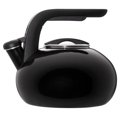KitchenAid 2 Quart Porcelain Enamel on Steel Curling Teakettle, Black