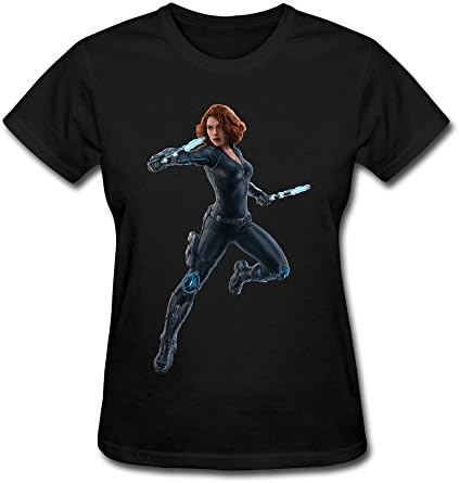 WXMY Women's Black Widow Scarlett Johansson T-shirt - S Black