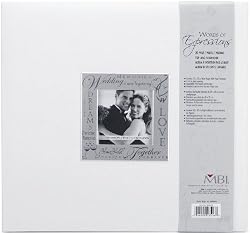 MBI Expressions Postbound Album 12-Inch-by-12-Inch, Wedding-White