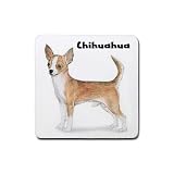 Chihuahua Rubber Square Coaster (4 pack)