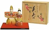 南雲 作　収納台付　木彫り雛人形「美春　大」