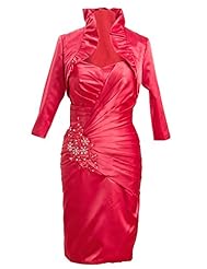 Pleated Applique Sweetheart Mother-of-the-Bride Dress 