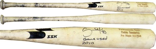 Pablo Sandoval Autographed/Hand Signed 2010 Game Used Uncracked SSK Ash San Francisco Giants Bat