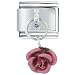 Pink Rose Dangle Italian Charms Bracelet Link