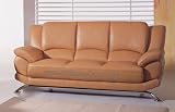 Contemporary Elegant Brown Leather Sofa