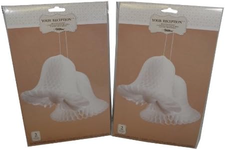 Set of 4 Wilton Wedding White Honeycomb Bells Shower Reception Decoration