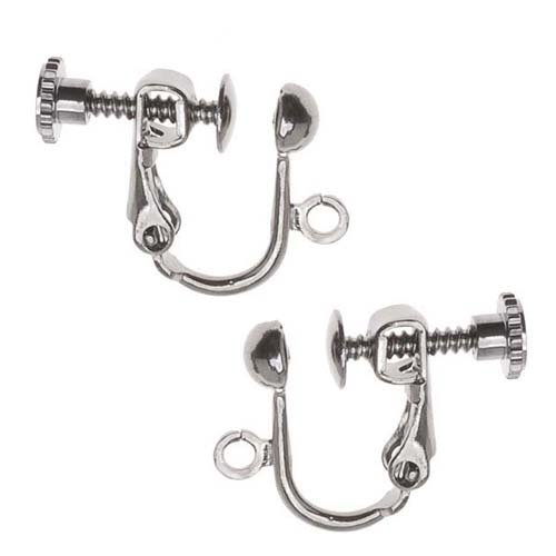 Gunmetal Plated Screw Back Non-Pierced Earring 