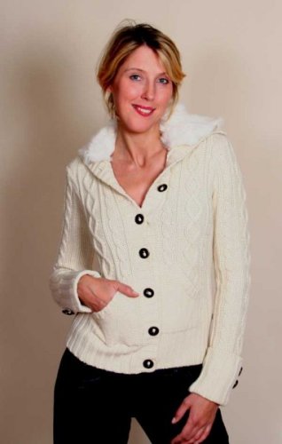 LADY DUTCH Strickjacke milk