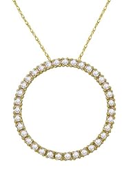 14K Yellow Gold Circle of Love Diamond Pendant