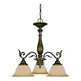 Westinghouse 69788 English Manor Three-Light Chandelier, Weathered Antique Brass with Aged Alabaster Globe