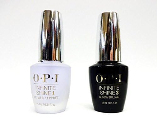 Primer Base and Gloss Top Coat Nail Polish Infinite Shine Volume 0.5oz or 15mL for 2ct per Box