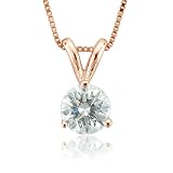 GIA Certified 14k Rose Gold Solitaire Ideal-Cut Diamond Pendant Necklace (G, SI1, 0.90 carat)