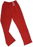 Adult Unisex Drawcord Waist Fleece Pants Red