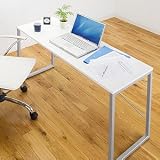 パソコンデスク シンプルデザイン 幅1200mm×奥行450mm ホワイト 100-DESK045 [PC]