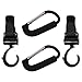ilovebaby Hook Set for Baby Stroller 2 U Shape Hooks and 2 D Shape Hooks Easy to Install, Fit All Strollers Multi-Purpose Hanger for Baby Diaper Bags or Groceries-Solid, Pack of 4 Color Black