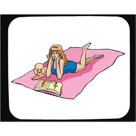 Mouse Pad with lady, human, body, poodle, individuals, individual, browse, persons, dogs, young, fashion, humans, girl, people, dog, person, magazine, beach