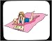 poodle39  - Decorated Mouse Pad with lady human body poodle