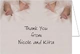 Twin Toes Baby Thank You Cards - Set of 20