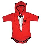 Halloween Tuxedo Devil Baby Infant French Terry Costume Romper Onesie