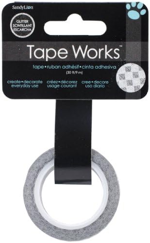 Tape Works Diamonds Glitter Tape, Silver with Charcoal