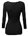 MBE Women's Classic Cotton-Blend 3/4 Sleeve V-neck Longsleeve Top