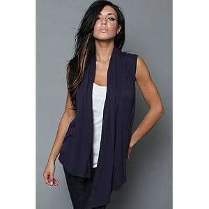 Buy Alternative Apparel The Rhoda Sleeveless Cardigan in Midnight,Sweaters for Women
