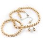 Champagne 6mm Glass Pearl Necklace, Bracelet and Earrings Set by Margot Townsend