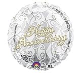 Happy Anniversary Silver Swirls