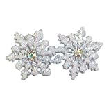 White Glitter Snowflake Pierced Earrings