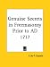 Book Genuine Secrets in Freemasonry Prior to AD 1717