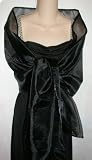 Black Sheer Organza Evening Wrap Shawl for Prom Wedding Bride: Available in single or 6 packs