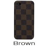 「【iPhone4/4S対応】チェック柄ファッションケース【ブラウン】☆気品ある落ち着いた雰囲気のスマホケース」の画像