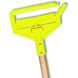 Rubbermaid Commercial FGH11500 Invader Side Gate Wet Mop Hardwood Handle with Large Yellow Plastic Head, 54" Length