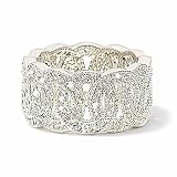Size 9 Sterling Cubic Zirconia Interlocking Eternity Band Ring