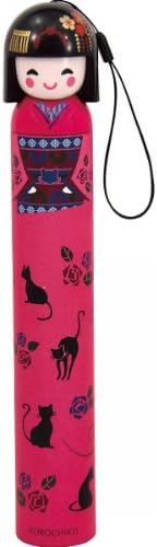 Maiko Rustling Addon Black Bamboo Umbrella in Color Red.