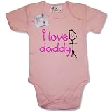 from Dirty Fingers Dirty Fingers I love Daddy Baby & Toddler Short Sleeve Bodysuit / BabyGrow, 3-6 months, Pink