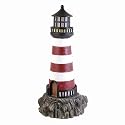 Large Red/White Solar Lighthouse