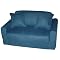 Straight Back Microsuede Sofa Sleeper and 2 Pillows- Blue