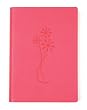 Pink Embossed Flower Leather Journal - Lined