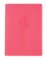 Pink Embossed Flower Leather Journal - Lined