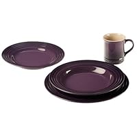 Le Creuset Stoneware 4-Piece Dinnerware Set, Cassis